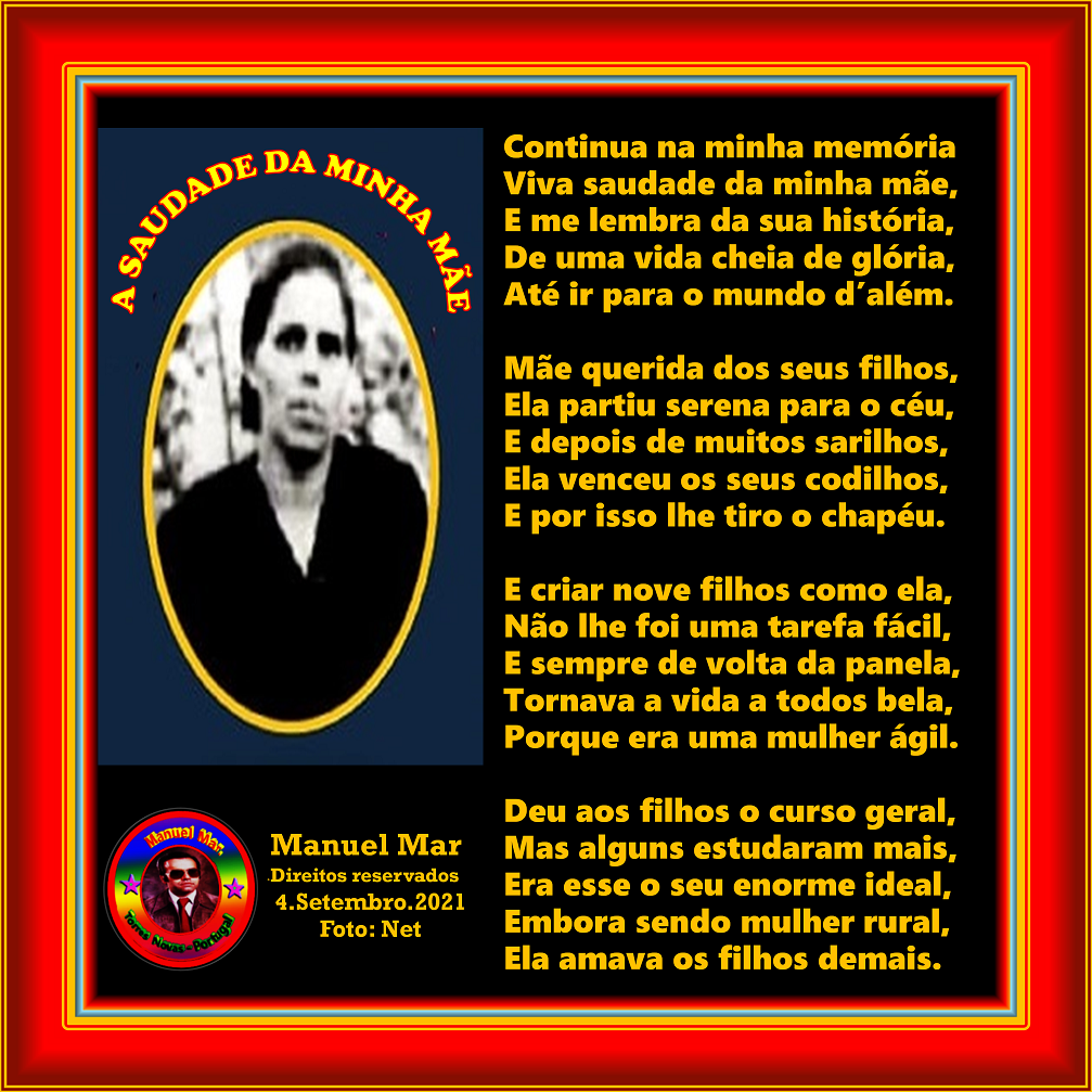 A SAUDADE DA MINHA MÃE A SAUDADE DA MINHA MÃE