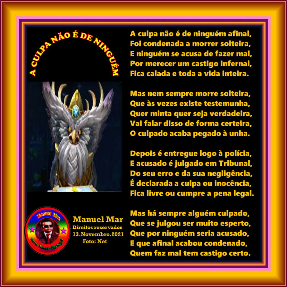A CULPA NÃO É DE NINGUÉM A CULPA NÃO É DE NINGUÉM
