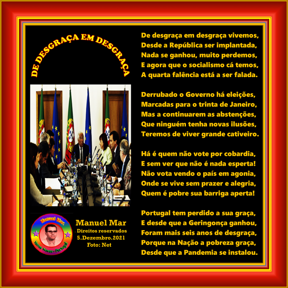 DE DESGRAÇA EM DESGRAÇA