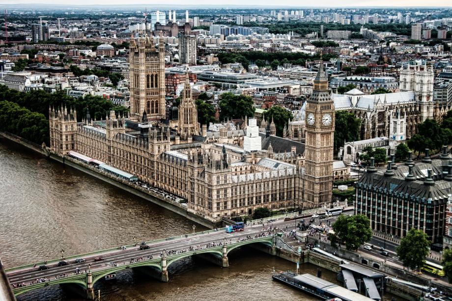 A casa das Leis Parlamento Inglês e Big Ben vistos do London Eye