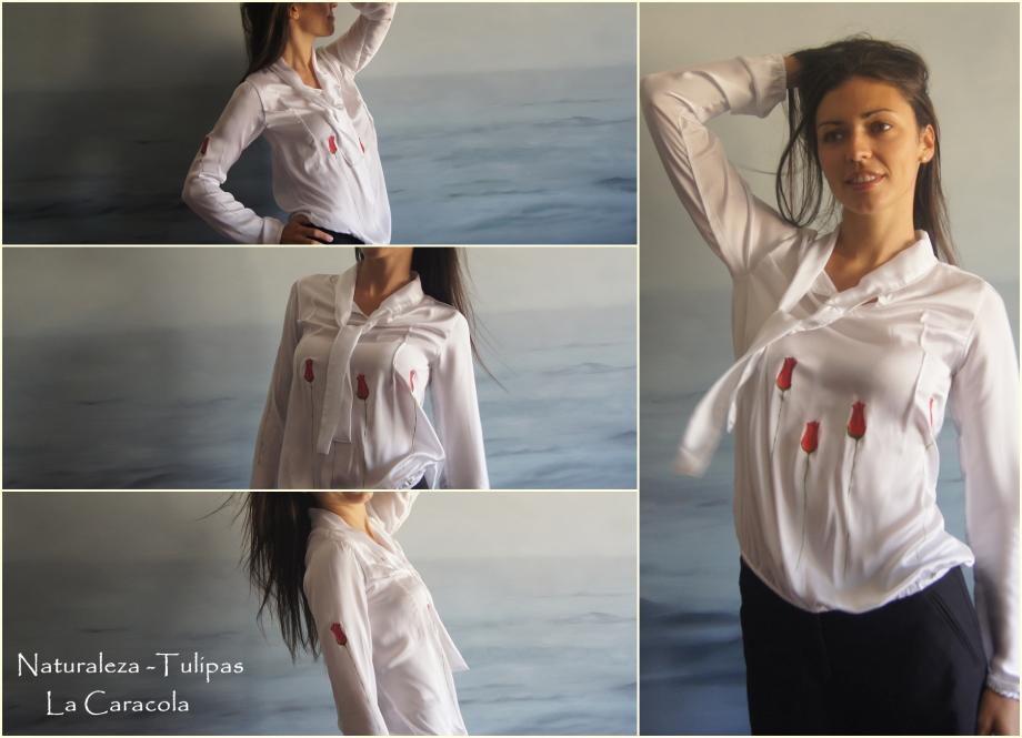 Camisola de seda pintada a mano