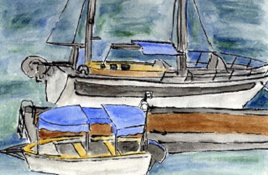 O Guadiana a partir de Alcoutim Esboço, aguarelado, 2010