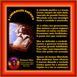 A LIBERDADE POÉTICA