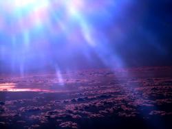 Foto tirada de dentro do avião