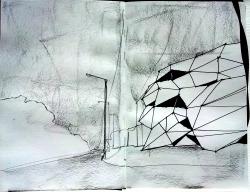 Técnica mista carvão+nankin em papel